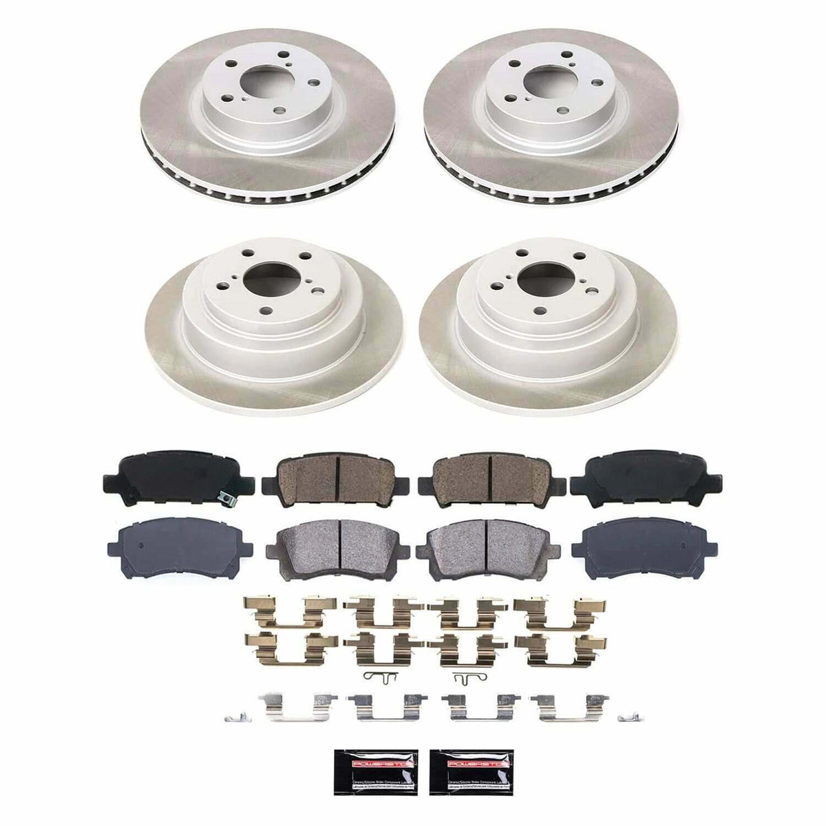 Power Stop 98-02 Subaru Forester Front and Rear Semi-Coated Rotor Kit - SC1122