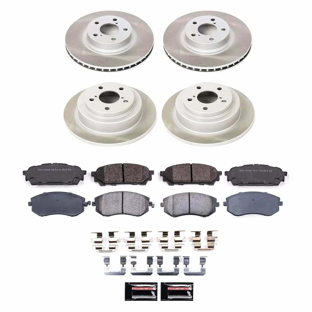 Power Stop 05-06 Saab 9-2X Front and Rear Semi-Coated Rotor Kit - SC1127