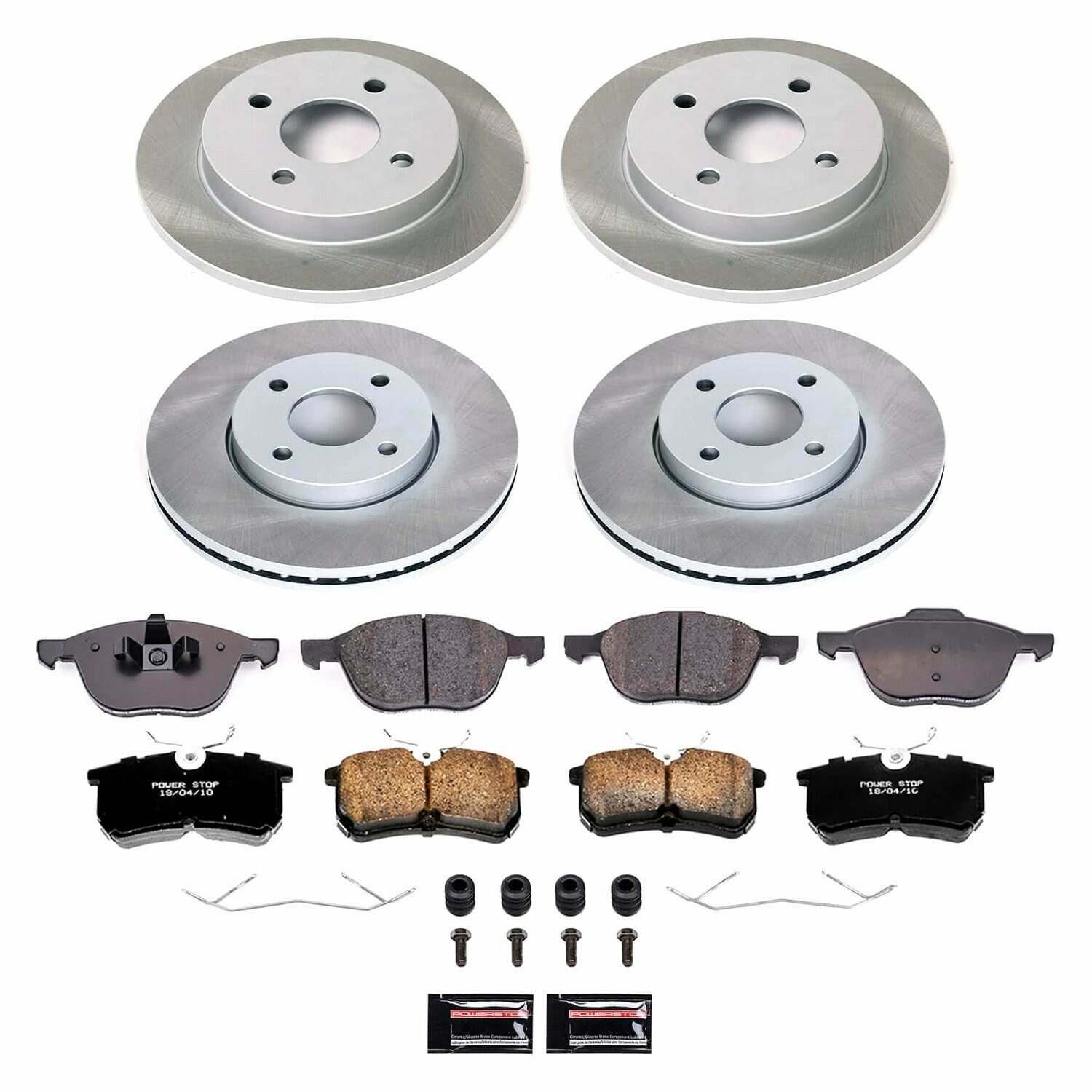 Power Stop 05-07 Ford Focus Front and Rear Semi-Coated Rotor Kit - SC1378