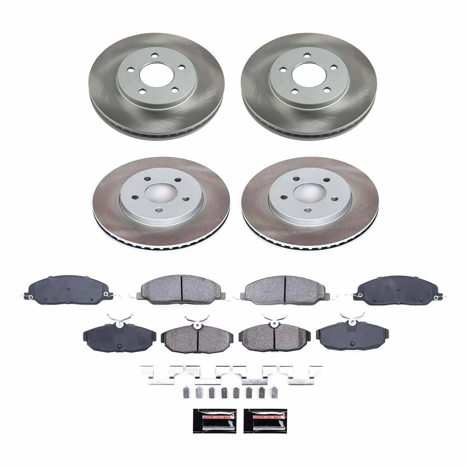 Power Stop 05-10 Ford Mustang Front and Rear Semi-Coated Rotor Kit - SC1383