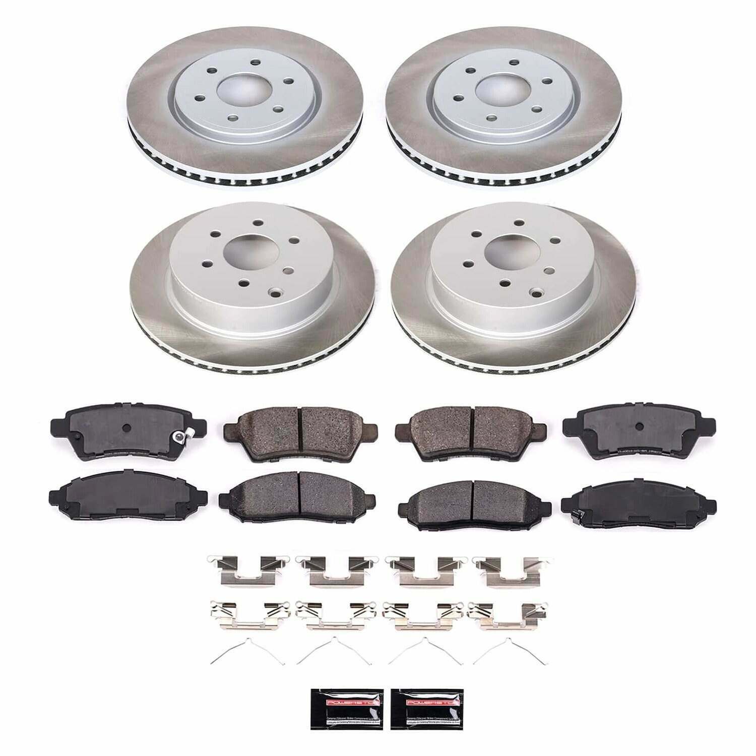 Power Stop 05-12 Nissan Pathfinder Front and Rear Semi-Coated Rotor Kit - SC144