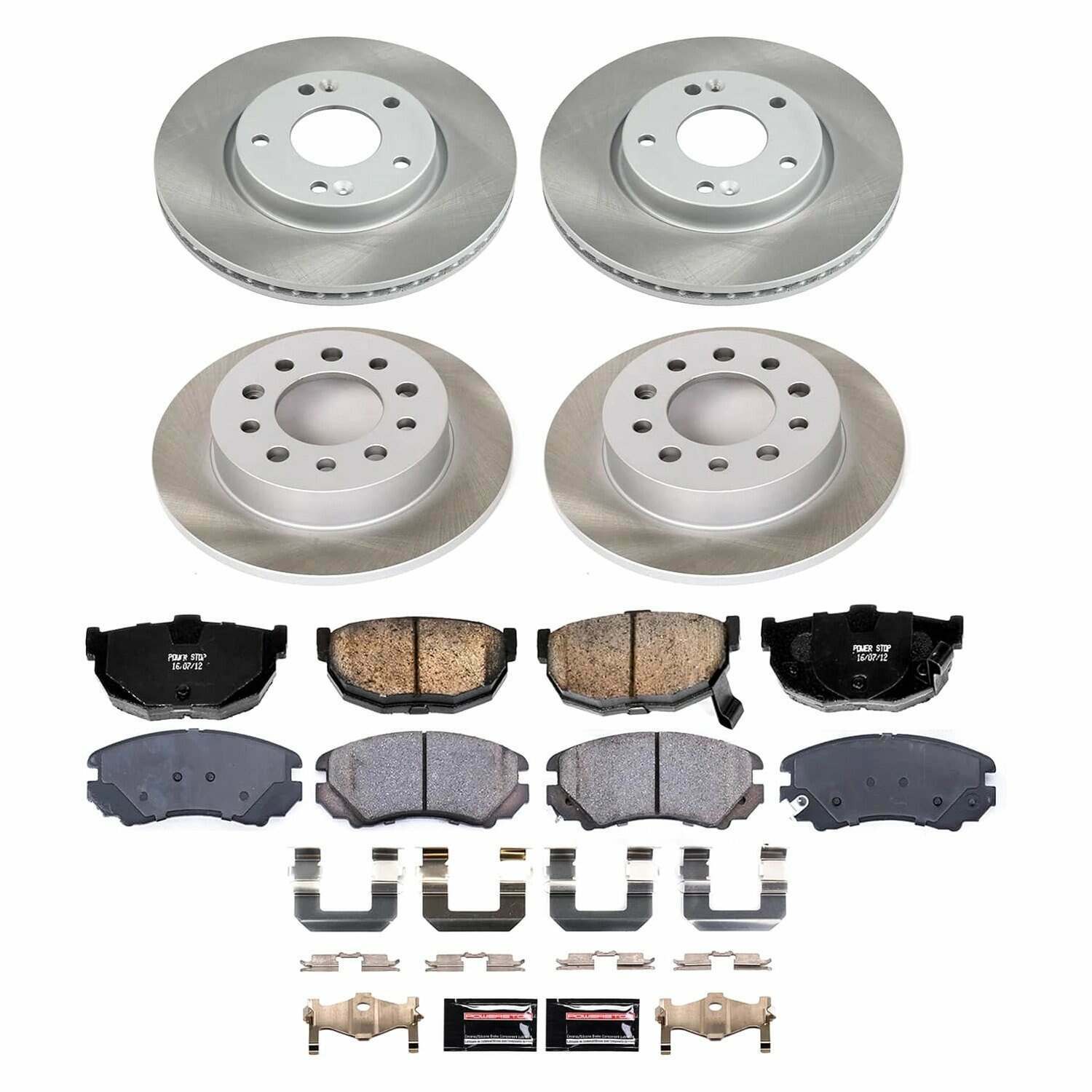 Power Stop 03-08 Hyundai Tiburon Front and Rear Semi-Coated Rotor Kit - SC166