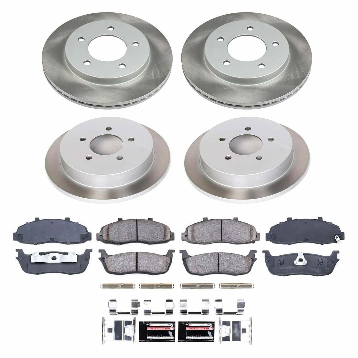 Power Stop 00-03 Ford F-150 Front and Rear Semi-Coated Rotor Kit - SC1868