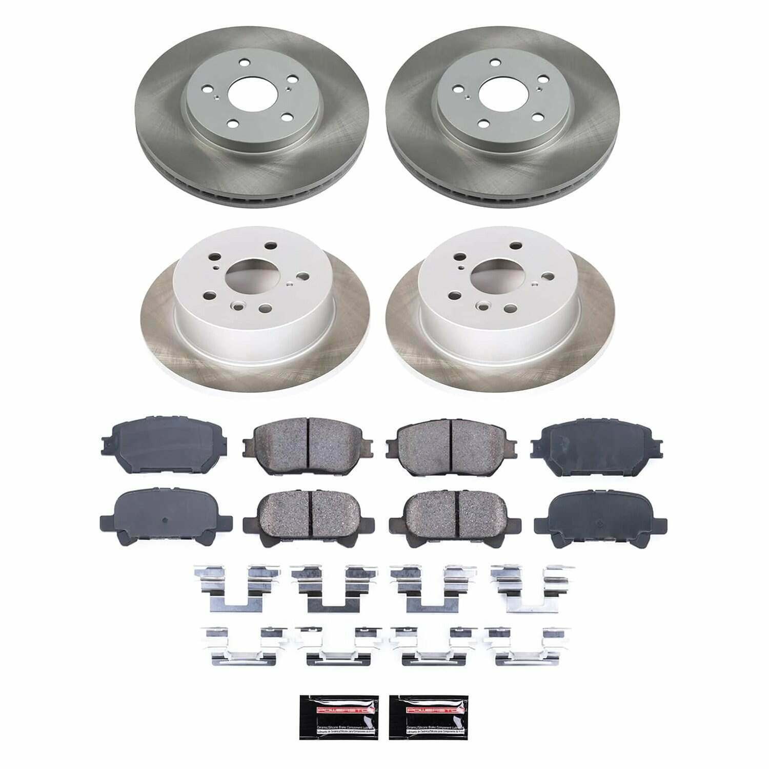 Power Stop 02-04 Toyota Camry Front and Rear Semi-Coated Rotor Kit - SC2415