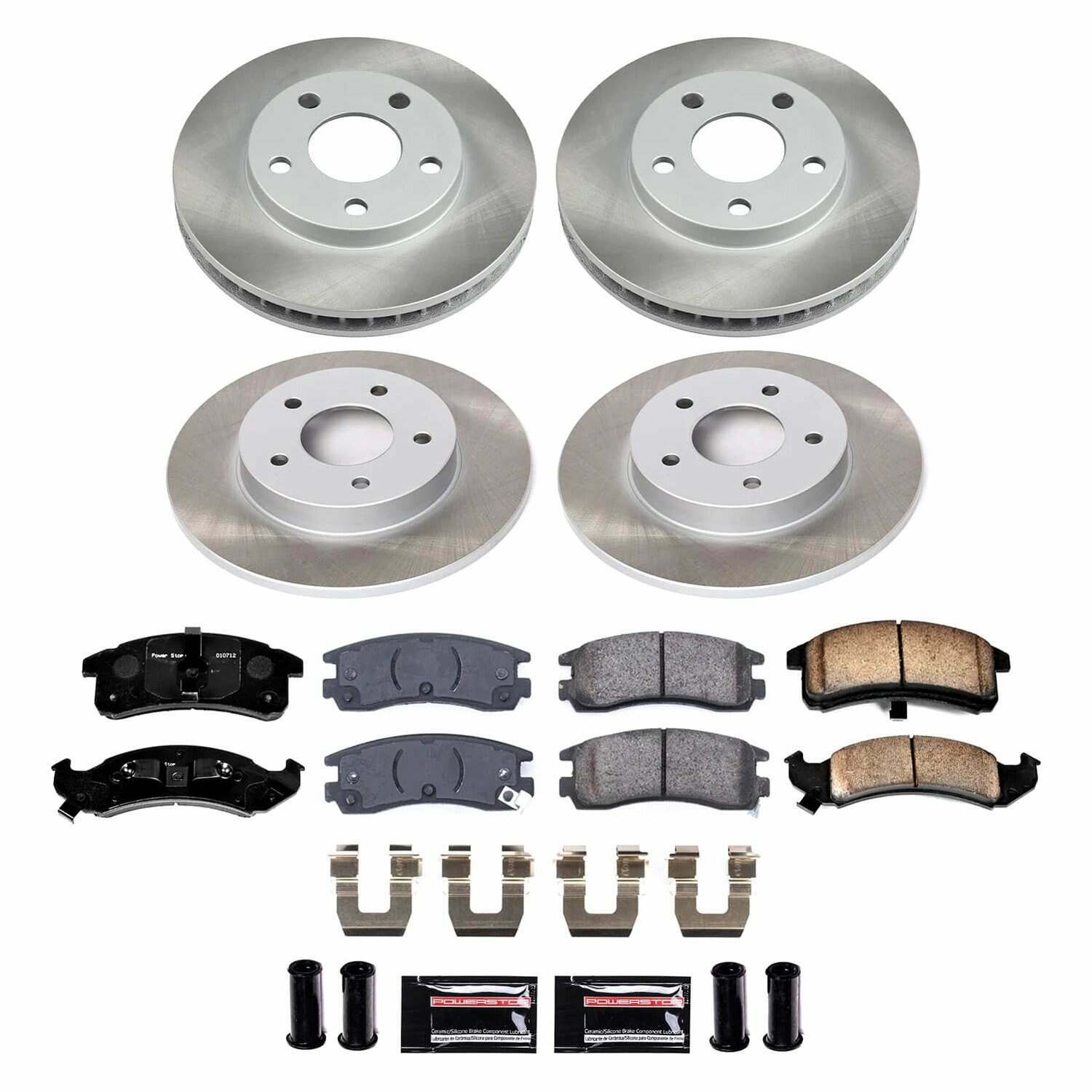 Power Stop 94-96 Cadillac DeVille Front and Rear Semi-Coated Rotor Kit - SC2763