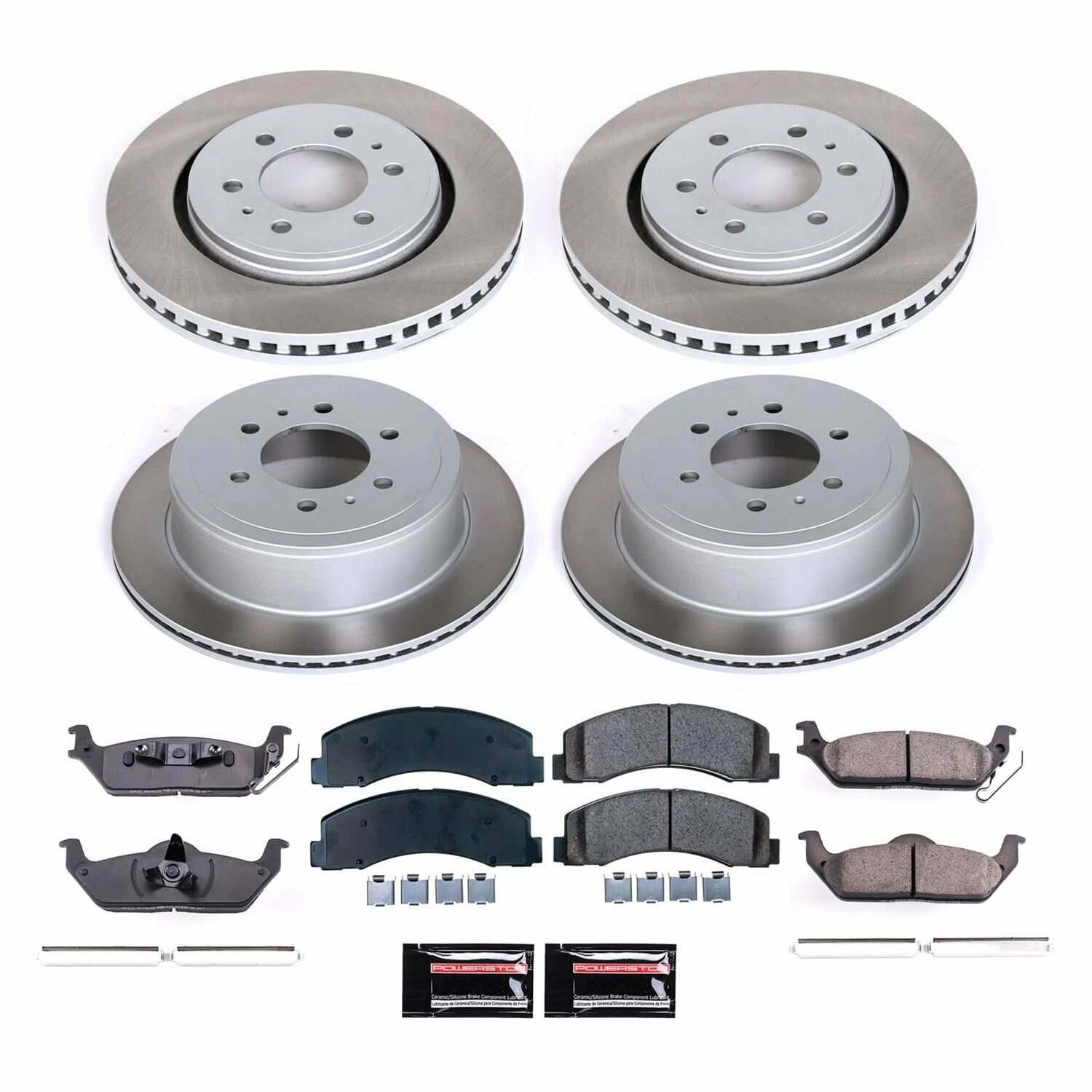 Power Stop 10-11 Ford F-150 Front and Rear Semi-Coated Rotor Kit - SC3166