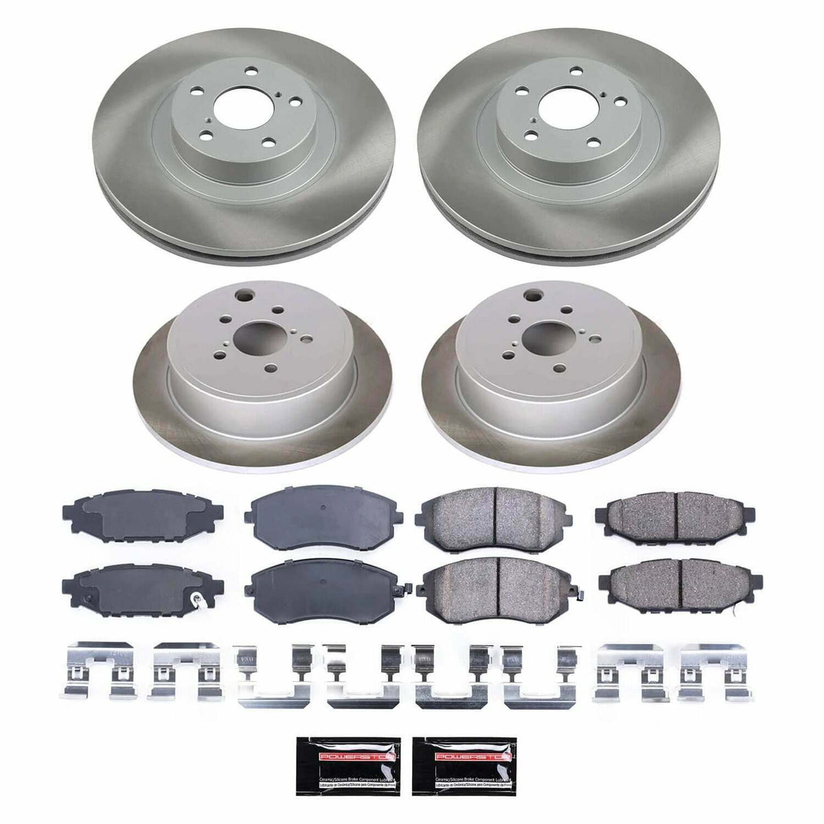 Power Stop 09-10 Subaru Forester Front and Rear Semi-Coated Rotor Kit - SC4077