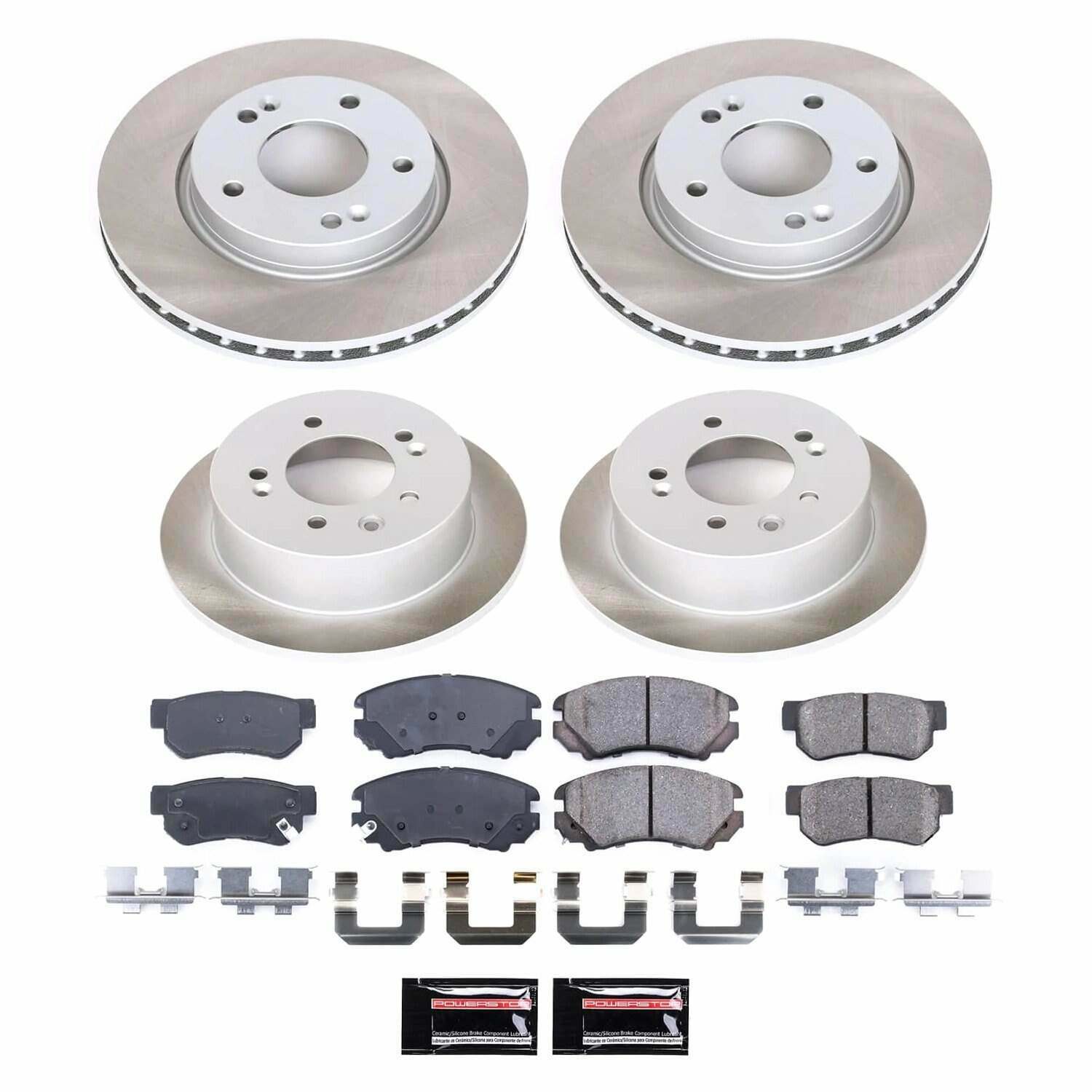 Power Stop 07-10 Hyundai Elantra Front and Rear Semi-Coated Rotor Kit - SC4442