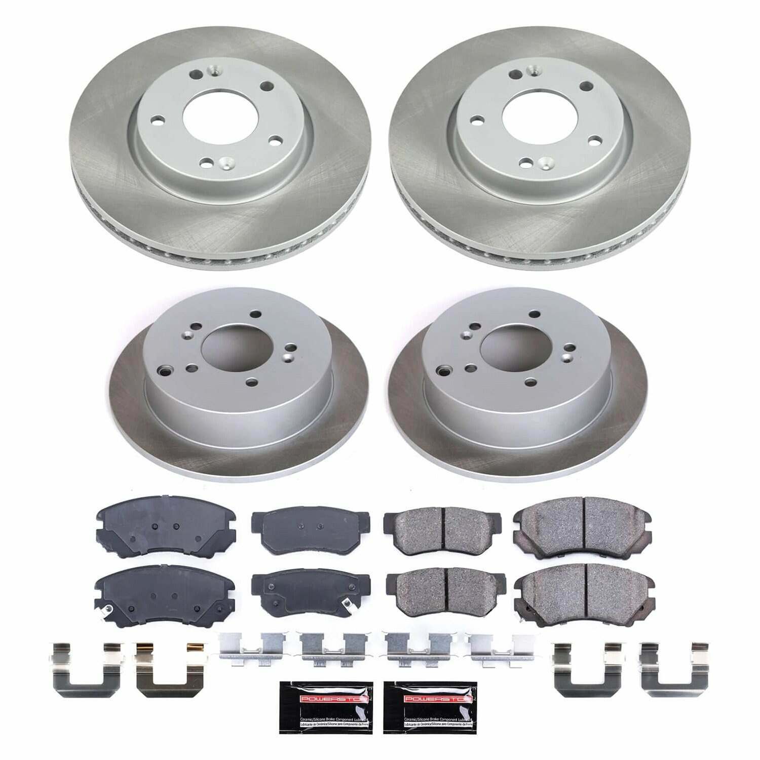 Power Stop 05-09 Hyundai Tucson Front and Rear Semi-Coated Rotor Kit - SC4448