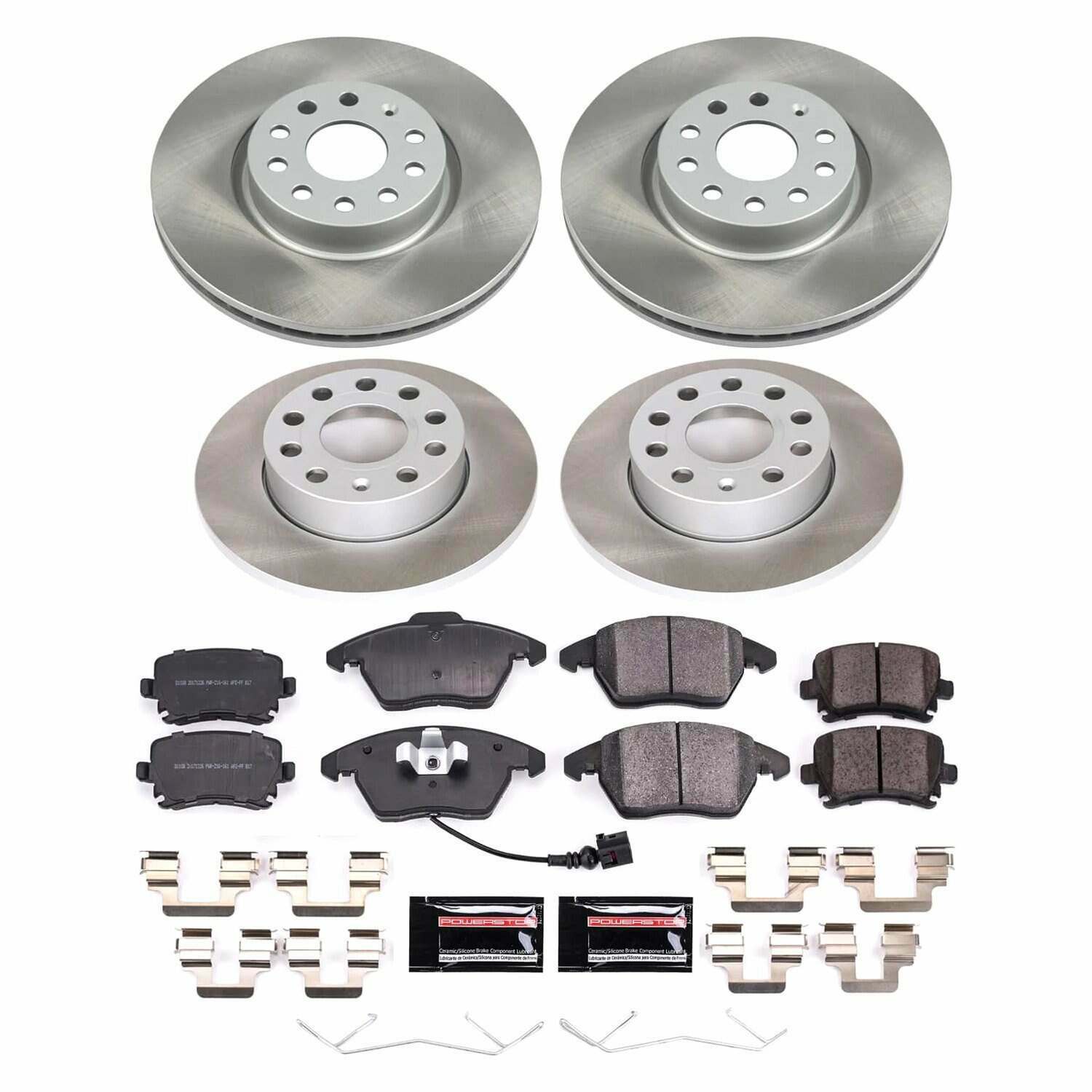 Power Stop 2008 Audi A3 Front and Rear Semi-Coated Rotor Kit - SC5363