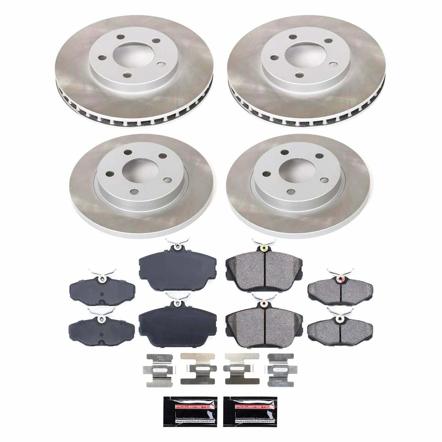 Power Stop 1995 Ford Taurus Front and Rear Semi-Coated Rotor Kit - SC5447