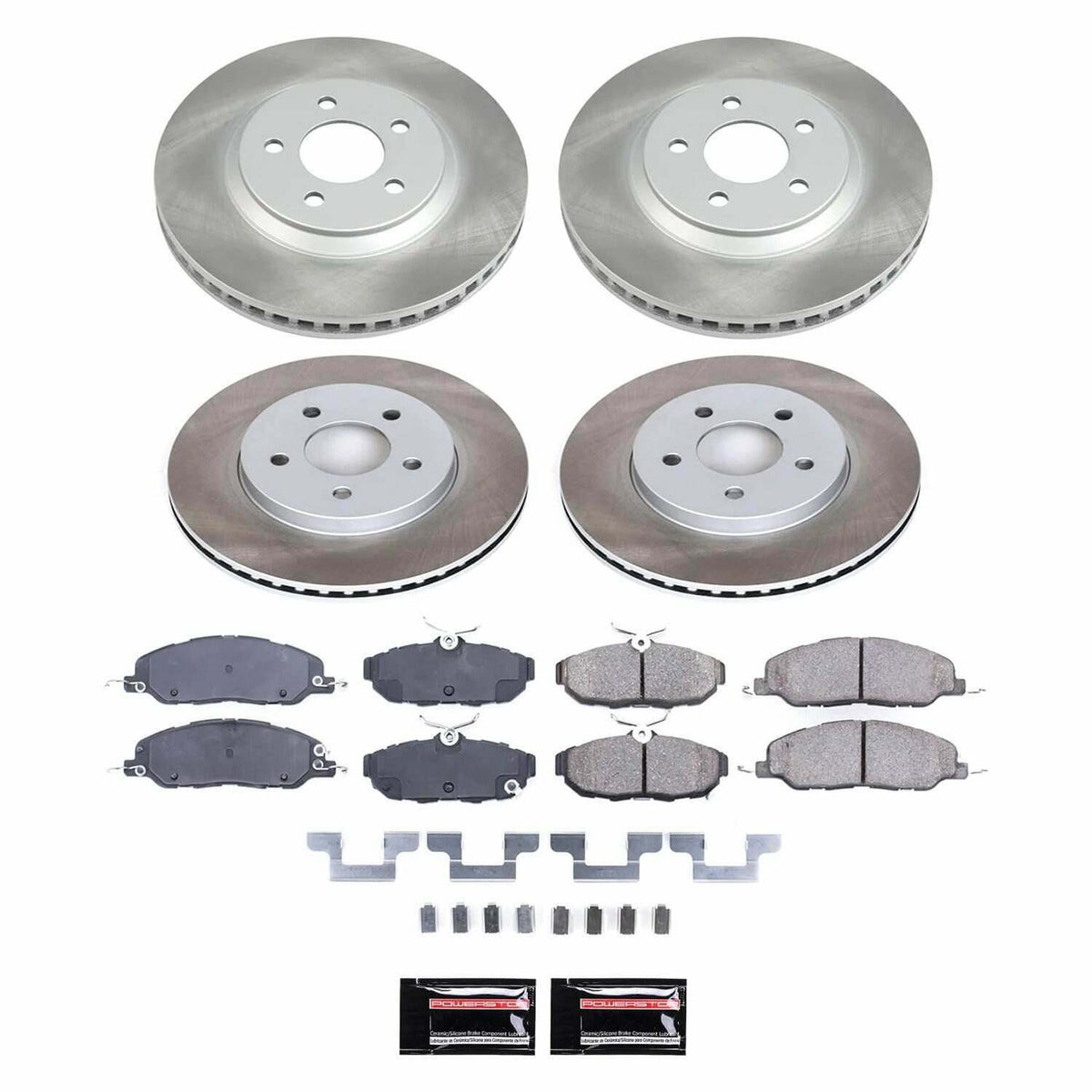 Power Stop 11-14 Ford Mustang Front and Rear Semi-Coated Rotor Kit - SC5450