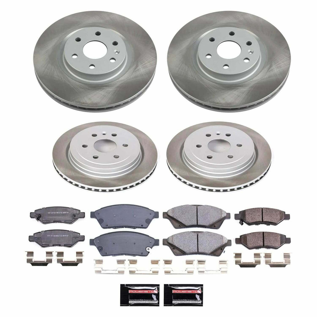 Power Stop 10-16 Cadillac SRX Front and Rear Semi-Coated Rotor Kit - SC5546
