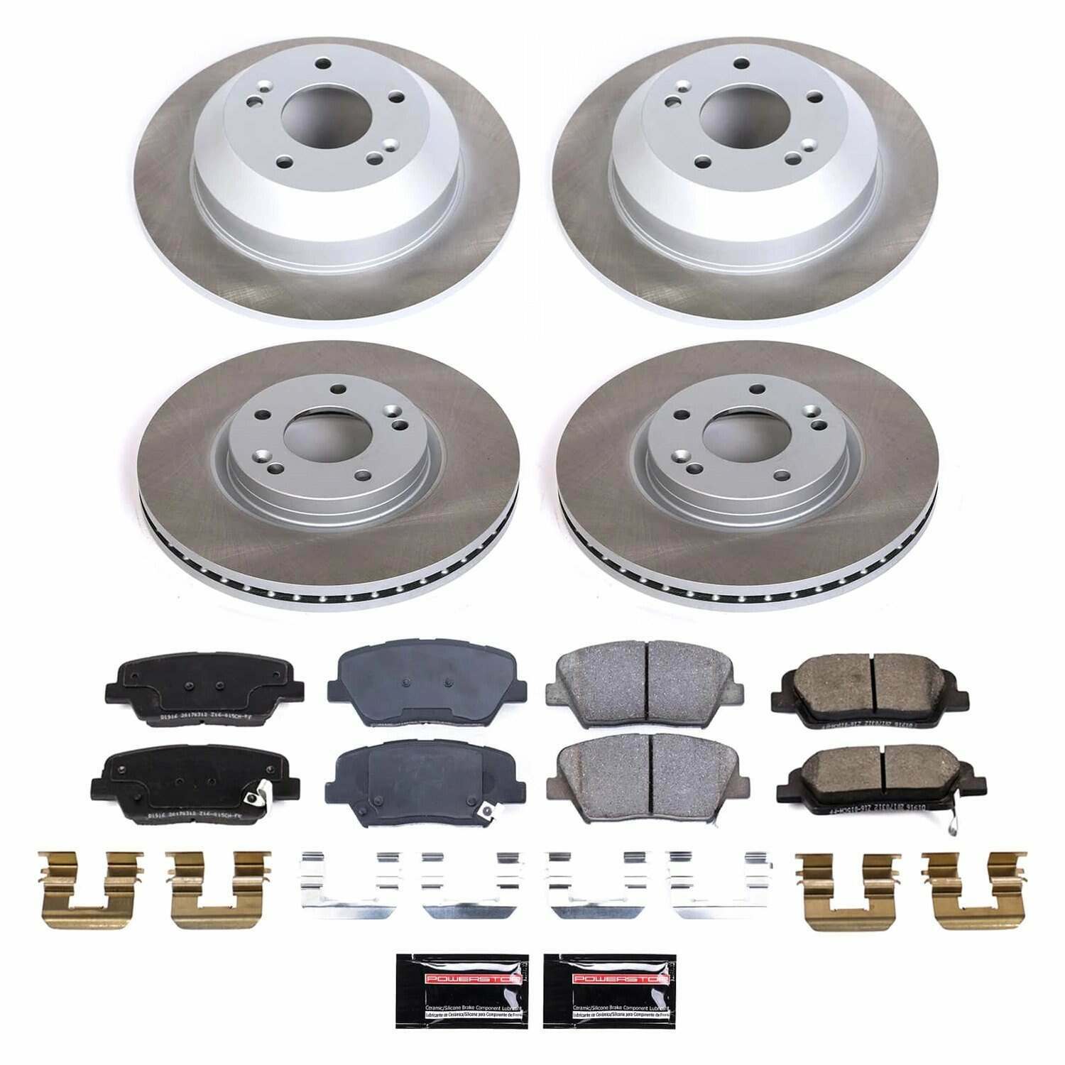 Power Stop 10-12 Hyundai Santa Fe Front and Rear Semi-Coated Rotor Kit - SC5927