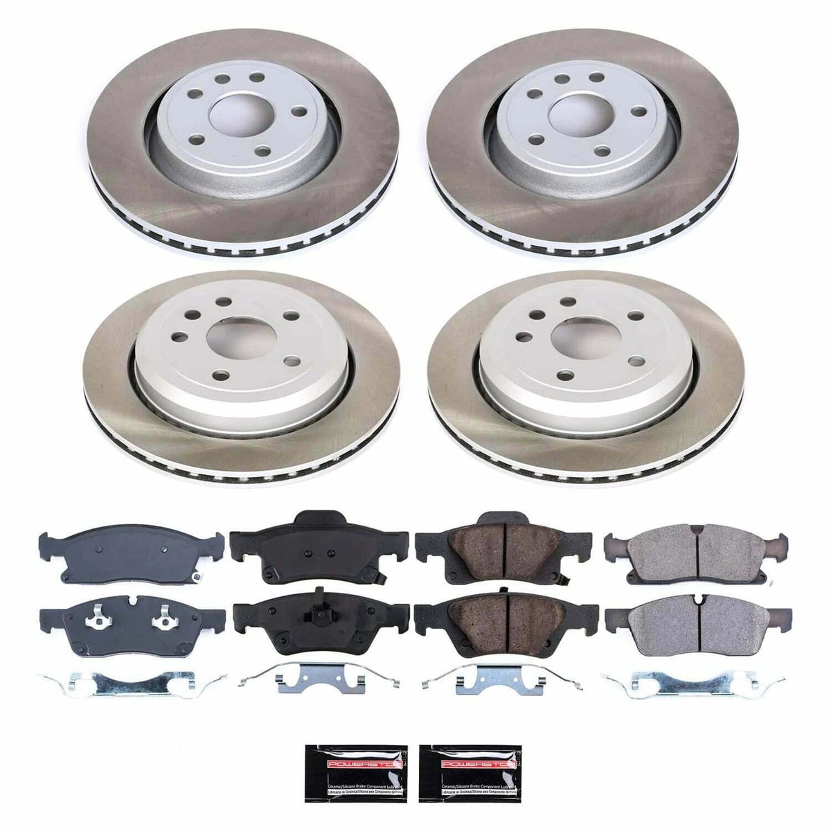 Power Stop 11-20 Dodge Durango Front and Rear Semi-Coated Rotor Kit - SC5955