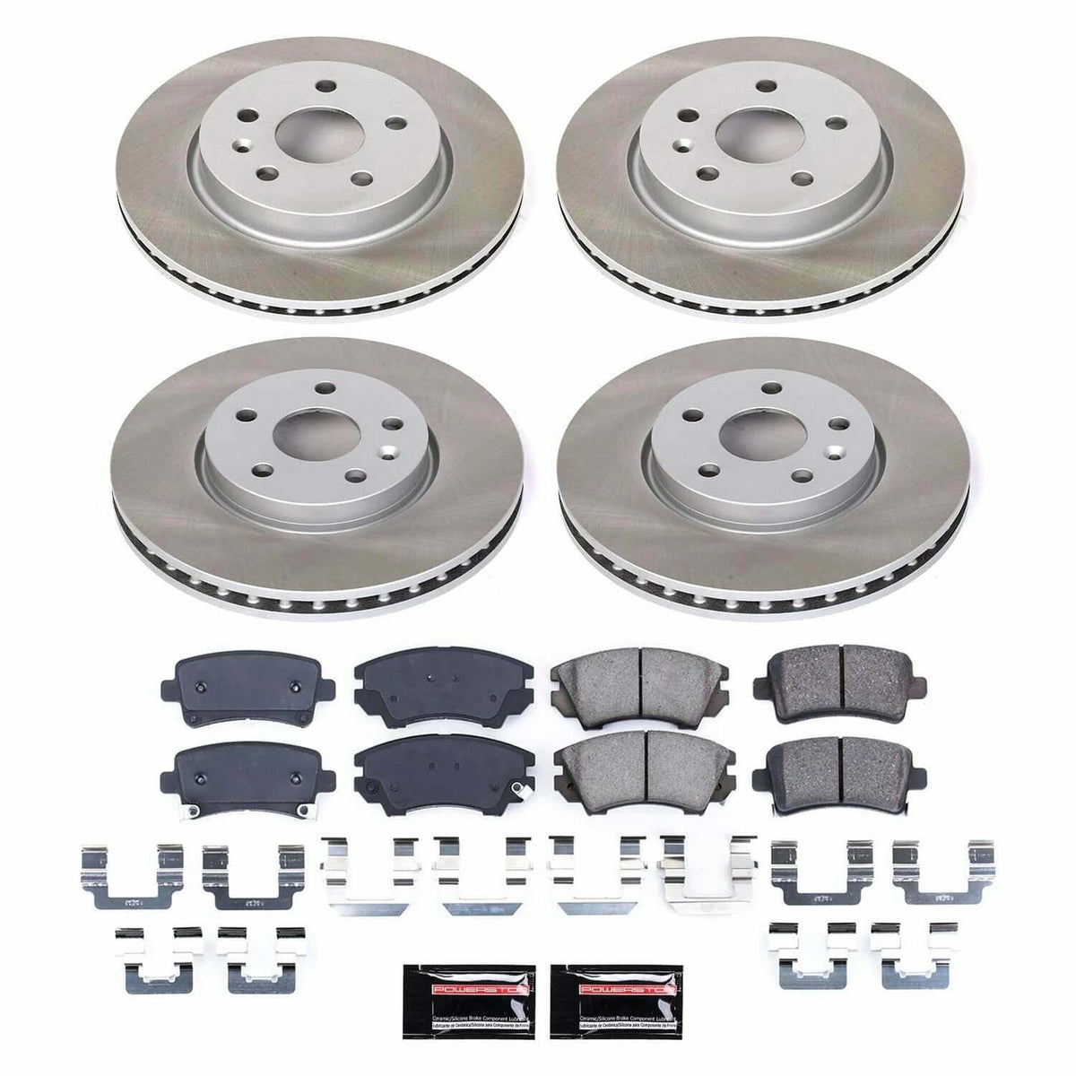 Power Stop 10-11 Saab 9-5 Front and Rear Semi-Coated Rotor Kit - SC6330