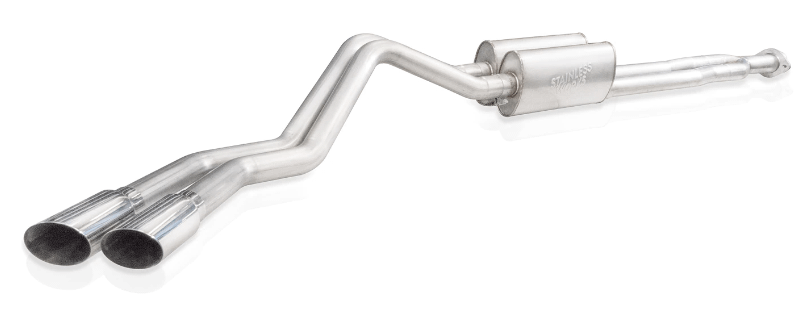 Stainless Works Catback Exhaust System - Redline Sound, Polished Tips (2020-2021 Silverado HD 6.6L) - CT220CBR