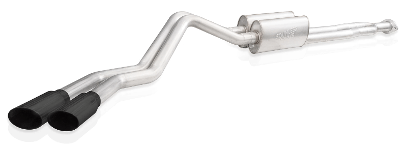 Stainless Works Catback Exhaust System - Legend Sound, Matte Black Tips (2020-2021 Silverado HD 6.6L) - CT220CBL-B