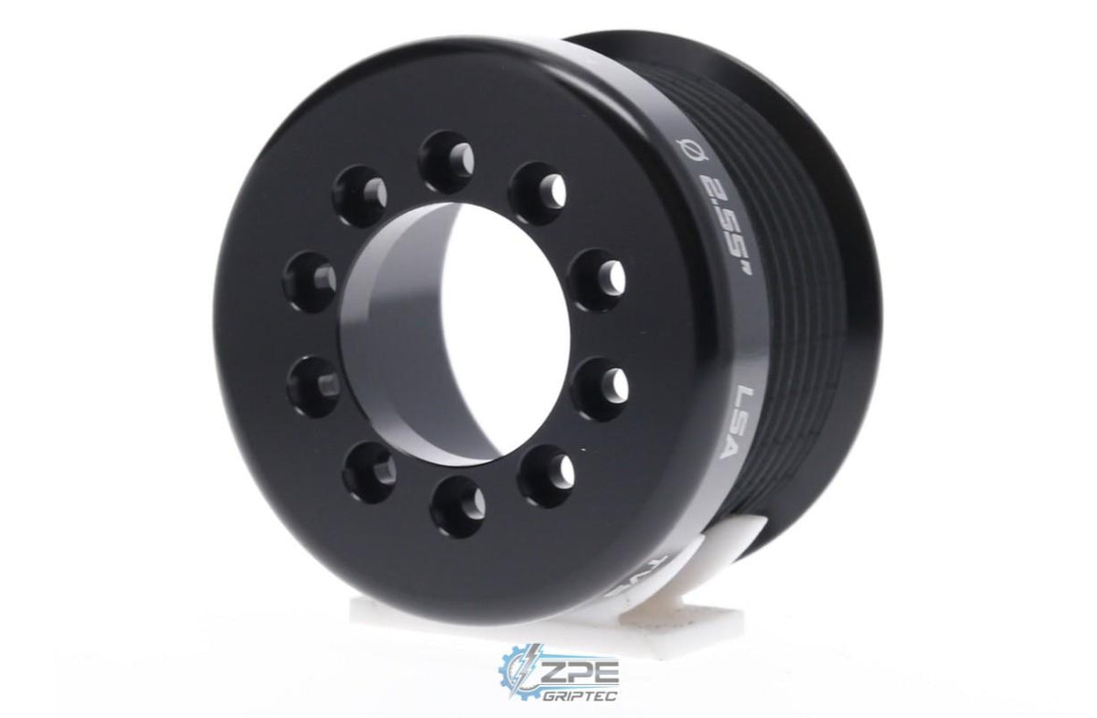 Griptec 2.55" 8 Rib ZPE 2pc LPE LSA L2 Black Pulley Only - LA255BB2Z8