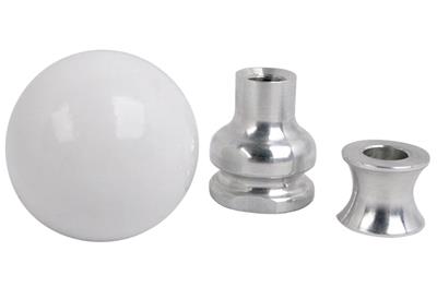 Steeda Mustang White Cue Ball Shift Knob w/ Collar (1979-2010) - 555-1240