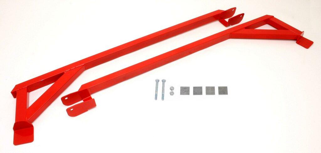 BMR SFC008R 1982-1992 3rd Gen F-Body Subframe Connectors, Weld-on, Boxed, Inside Frame Exhaust (Red)