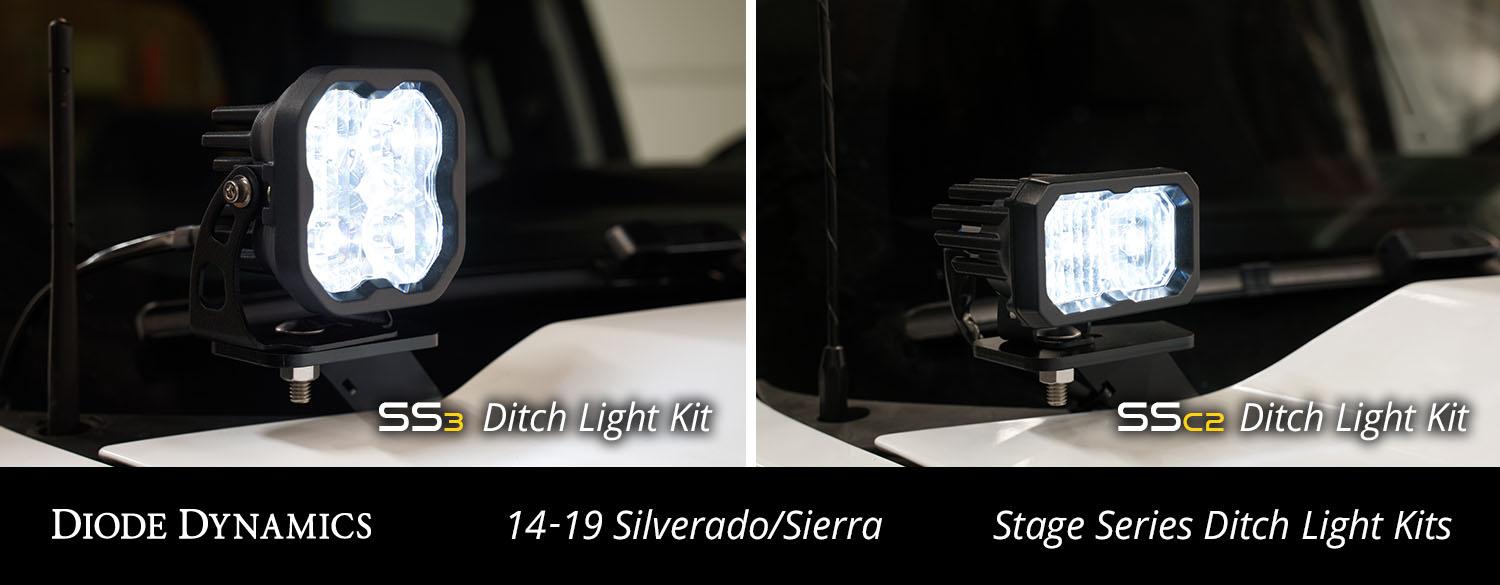 Diode Dynamics SS3 LED Ditch Light Kit for 2014-2019 Silverado/Sierra, Sport White Driving  Diode Dynamics (2014-2019 Sierra 1500, Silverado 1500) - DD6655