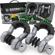 Rhino USA 3/4" D-Ring Shackle Set (2-Pack)(Gray) - RNO-GRY-SHACKLES