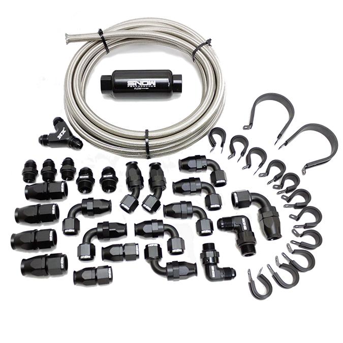 Snow Performance 8An Braided Stainless Fuel Line Kit - SNF-60801