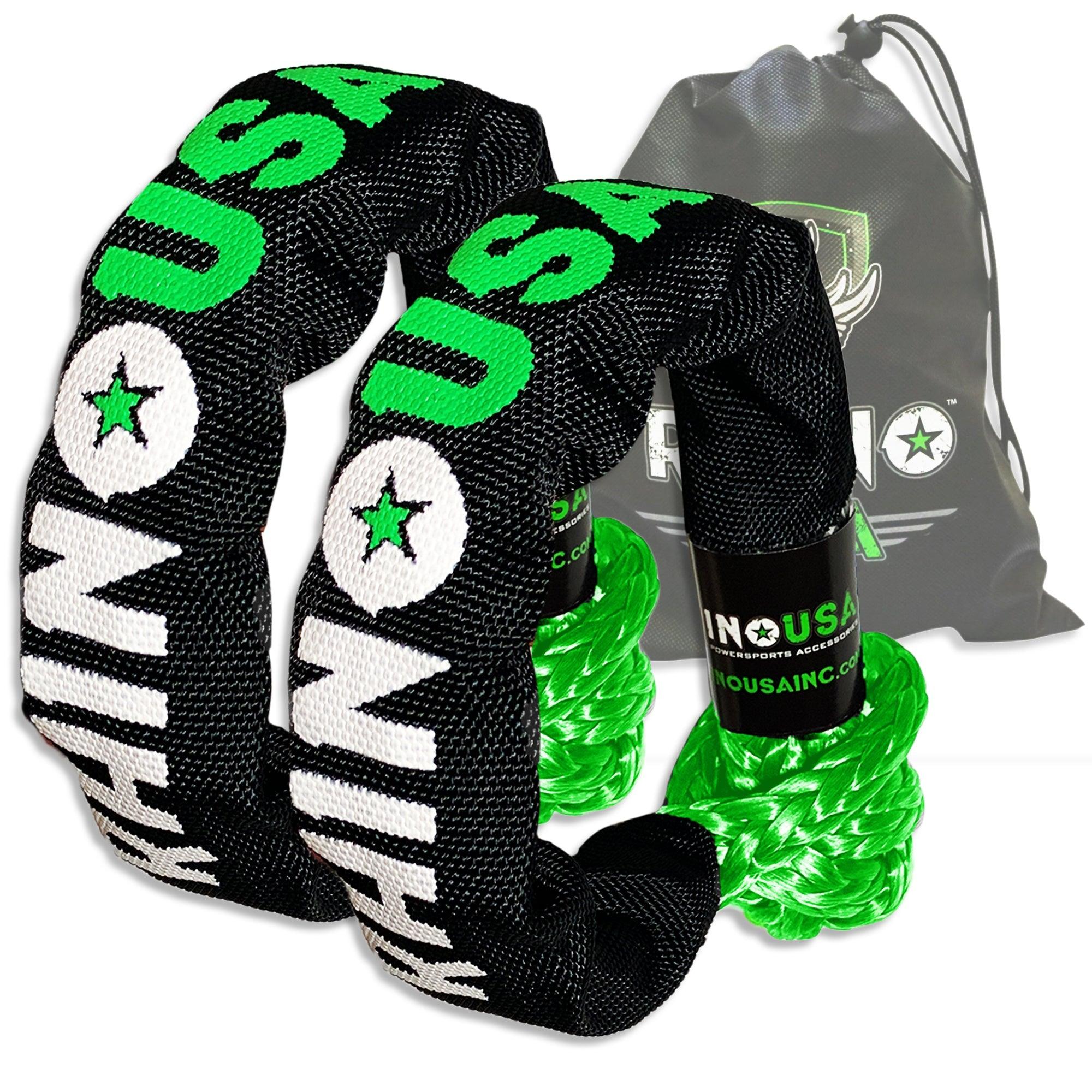 Rhino USA Rhino Usa Synthetic Soft Shackles Green (2-Pack) - SFTSHACK-12-GRN-2