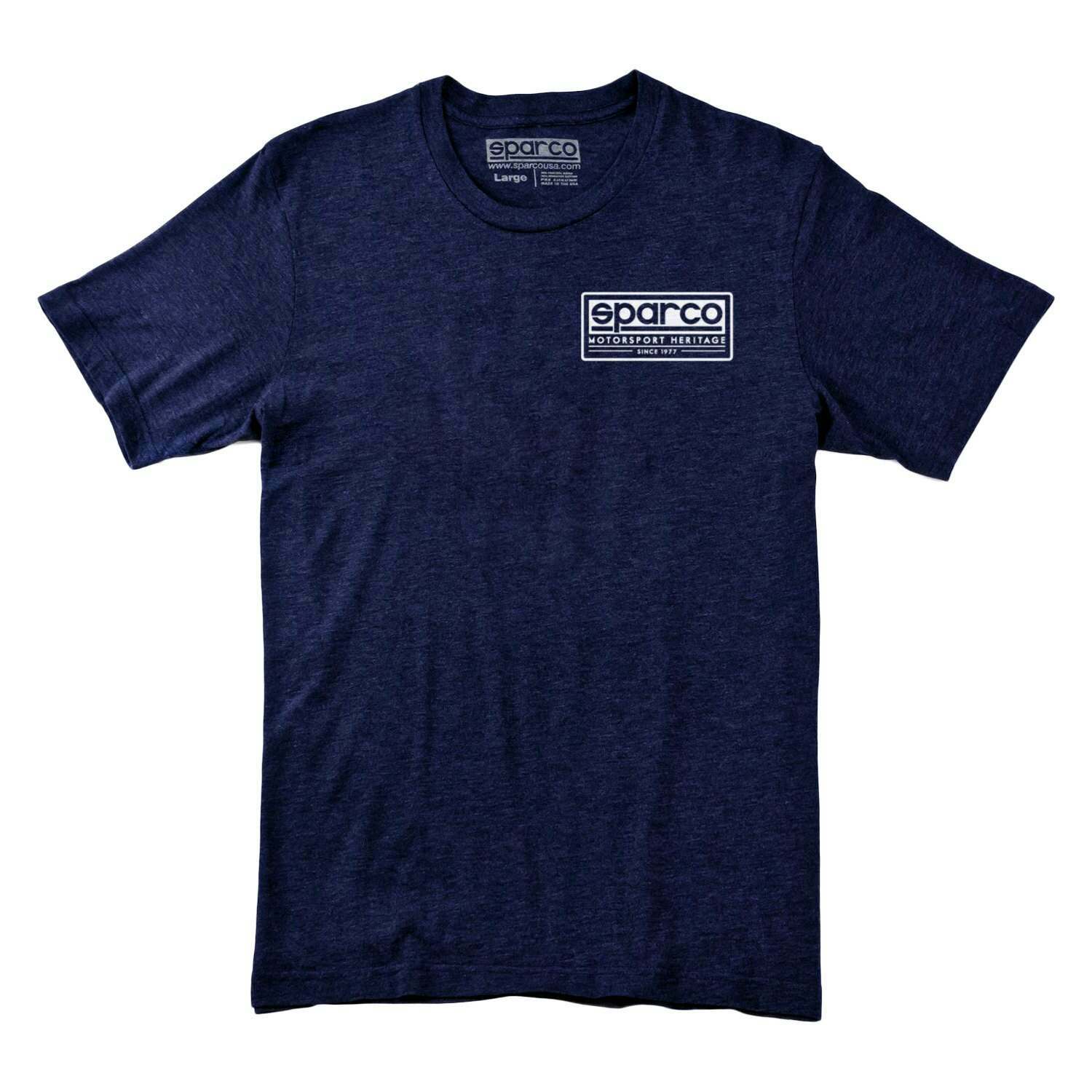 Sparco T-Shirt Heritage Tri Navy Large - SP02350BM3L