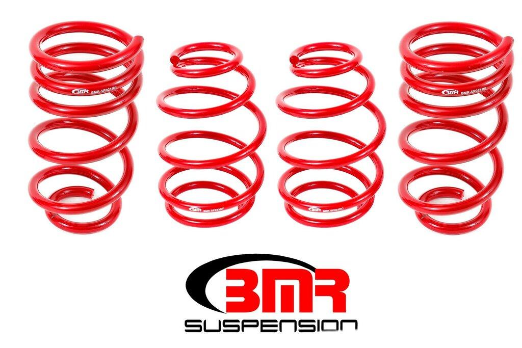 BMR SP025R 2010-2015 5th Gen Camaro Lowering Spring Kit, Set Of 4, 1.4"Front, 1"Rear, V8 (Red)