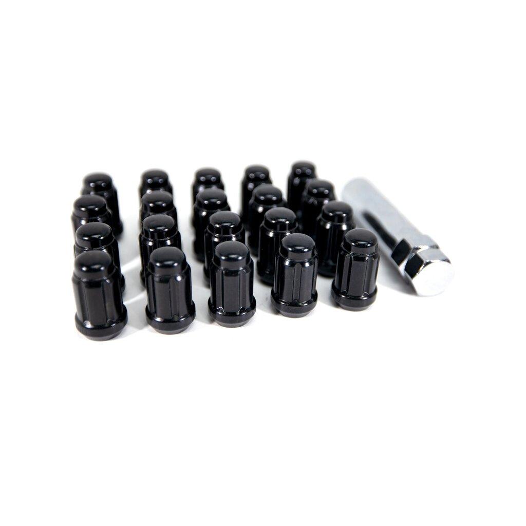 Lug Nuts - Spline Drive for Aftermarket Wheels, Black - Qty 20 (2015-2023 Mustang S550 / 2020-2026 C8 Stingray)