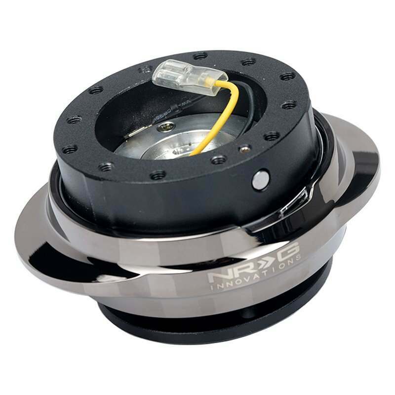 NRG Quick Release Kit - Black Body / Shinny Black Chrome Oval Ring - SRK-220BKC