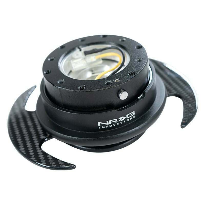 NRG Quick Release Kit - Black Body/Black Ring w/ Carbon Fiber Handles - SRK-650CF