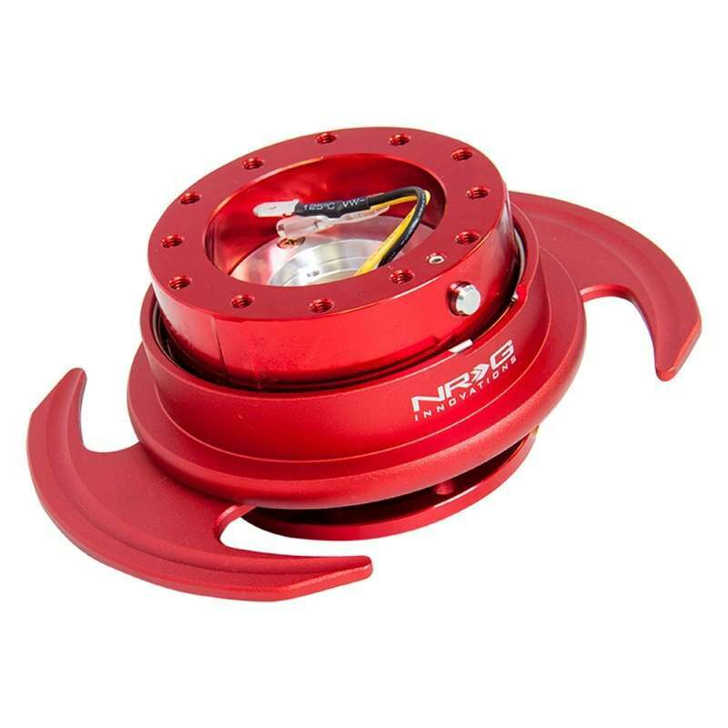 NRG Quick Release Kit - Red Metal Body/Red Ring w/ Handles - SRK-650RD