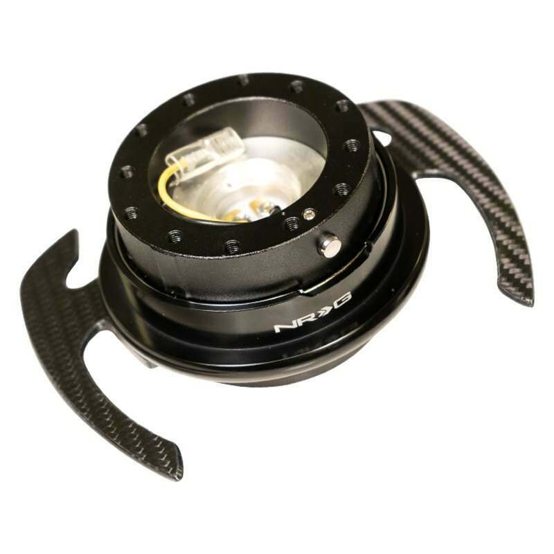 NRG Quick Release Kit - Black Body / Black Ring w/ Carbon Fiber Handles - SRK-700CF