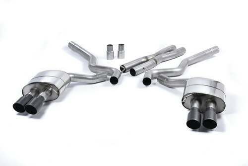 Milltek Sport Cat-back Non Res (Louder) with Quad Black GT-90 Tips - Requires Roush Rear Valance (2015-2023 Mustang 5.0 V8 GT (Fastback)) - SSXFD157