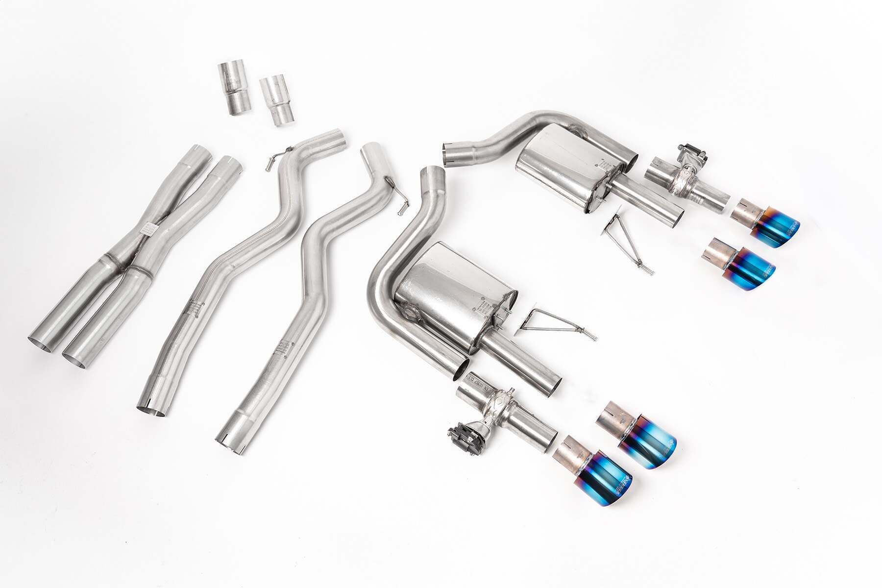 Milltek Active Valved Cat-Back with X-Pipe System (Burnt Blue Titanium Tips) – 2026 Mustang 5.0L GT Fastback
