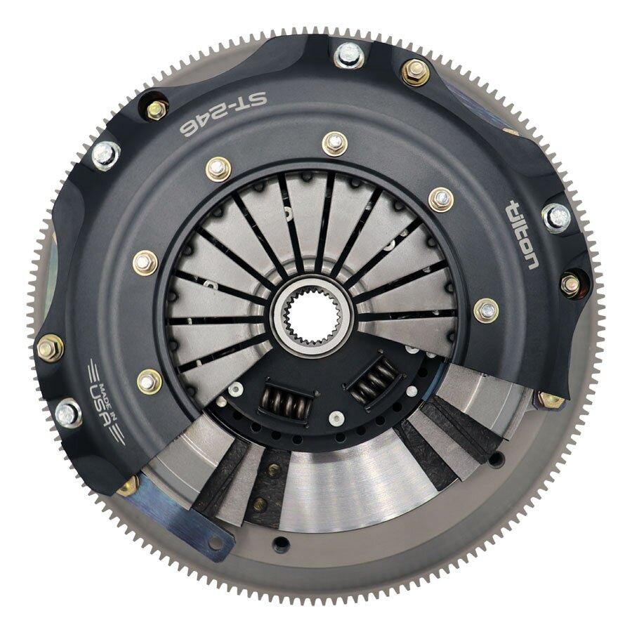 Tilton 55-1002 ST-246 Twin Disc Clutch Kit Sprung Hub Organic (Chevy V8 Early Tremec T56 6 Speed / TKO 5 Speed 26 Spline)