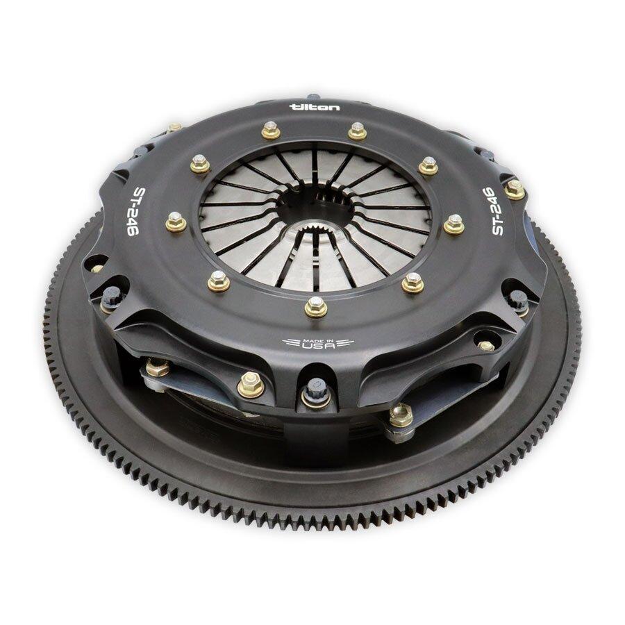 Tilton 55-1002 ST-246 Twin Disc Clutch Kit Sprung Hub Organic (Chevy V8 Early Tremec T56 6 Speed / TKO 5 Speed 26 Spline)