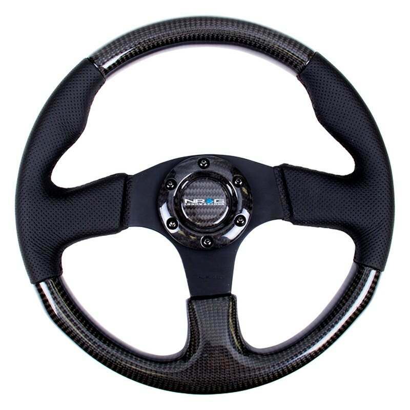 NRG CARBON FIBER STEERING WHEEL 315mm w/ BLACK STITCHING - ST-310CFBS
