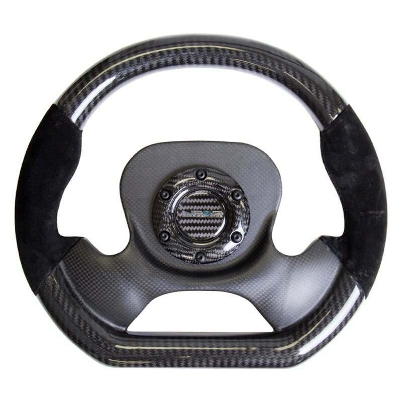 NRG CARBON FIBER STEERING WHEEL with Suede accent 320mm CF CENTER PLATE two tone carbon - ST-X10CF-S