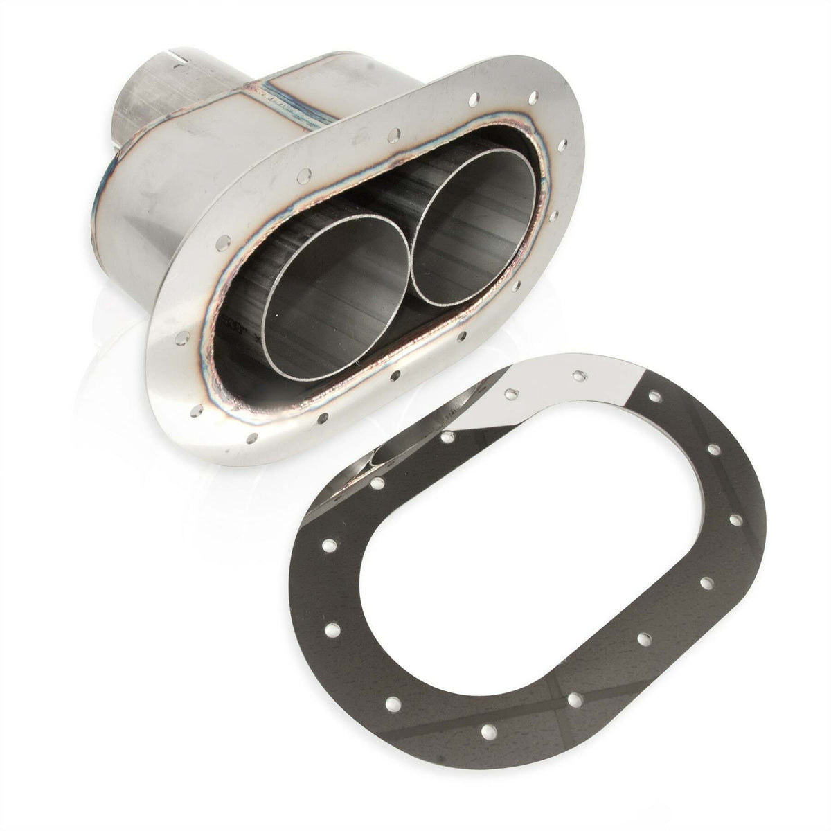 Stainless Works Thru Body Oval W/Dual Tubes Tip 2-1/2" Inlet - ST2814