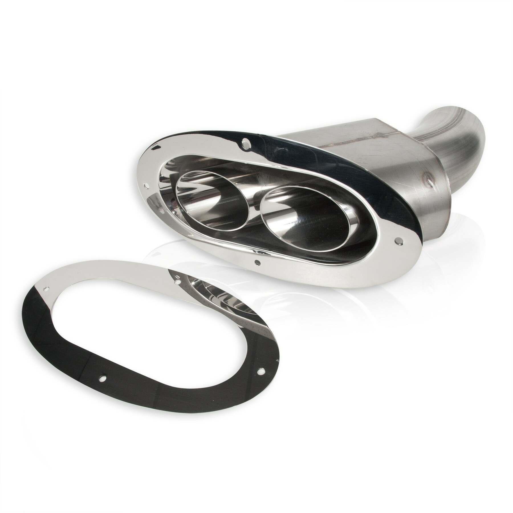 Stainless Works Thru Body Big Oval Tip 3" Inlet - ST2815