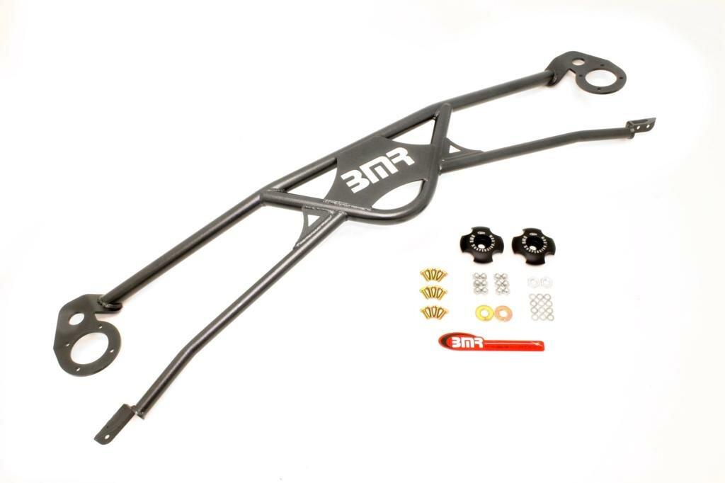 BMR STB016H 2010-2011 5th Gen Camaro Strut Tower Brace, Front, 4-point, Fits V6 And V8 (Black Hammertone)