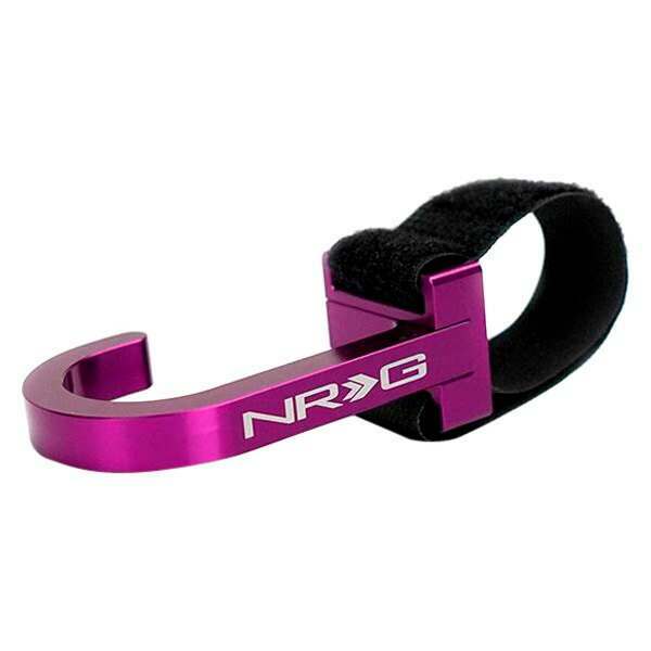 NRG Universal CNC Steering Wheel Hook with Velcro Purple - STR-100PP