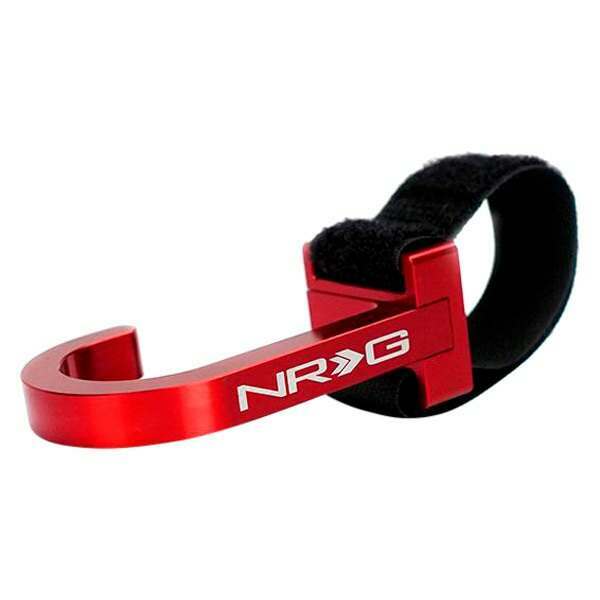 NRG Universal CNC Steering Wheel Hook with Velcro Red - STR-100RD