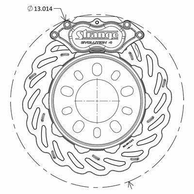 Strange Engineering Evolution rear brake kit /67 -77 Small GM /metallic pads - B1716WCEM