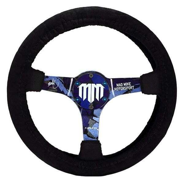NRG Steering Wheel Cover, Black stretch micro fiber with NRG Tag - SWC-001BK
