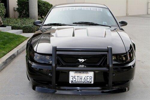 TruCarbon 1999-2004 Mustang Carbon Fiber 2003 Cobra Style A45 Hood (Fits GT & V6 Bumper Covers)
